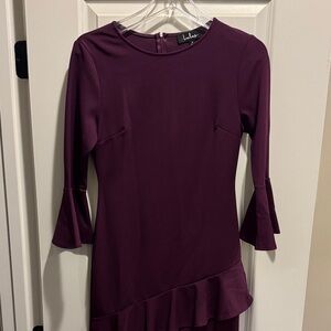 Lulu's Deep Purple Long Sleeve Dress